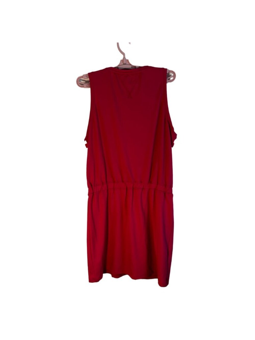 Tommy Hilfiger Sport Stripe Tank Dress Elasticized Waist Pink/White Large Beach - Picture 3 of 10